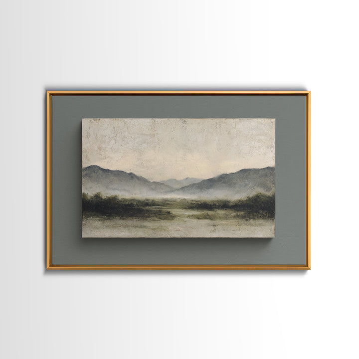 Gentle Rain over Distant Hills Canvas Print, Guest Bedroom Art, Prints, Bedroom Decor, Oil Painting, Guest 504, GBA-3x2-4
