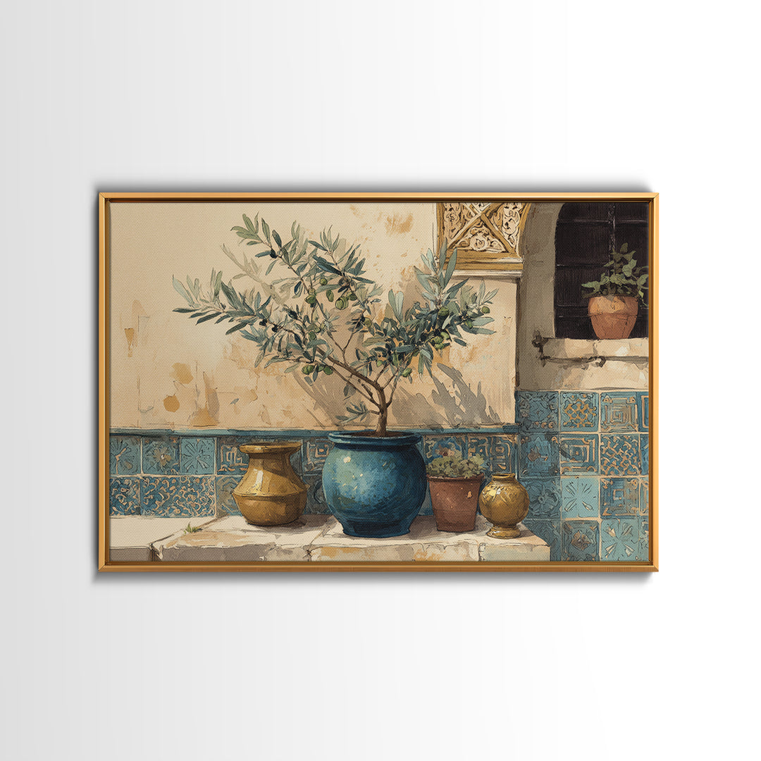 Olive Branch Still Life Framed Canvas Print, Guest Bedroom Art, Above Bed Decor, Bedroom Decor, Fine Art, Guest, Boho Decor, GBA-3x2-45