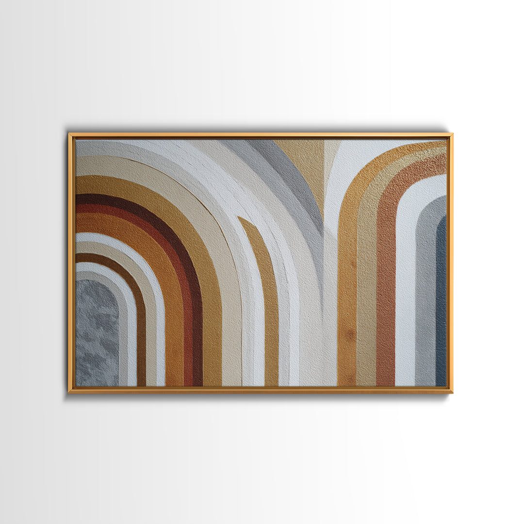 Warm Abstract Arches Framed Canvas Print, Guest Bedroom Art, Wall Decor, Bedroom Decor, Abstract Art, Guest, Living Room Decor, GBA-3x2-55
