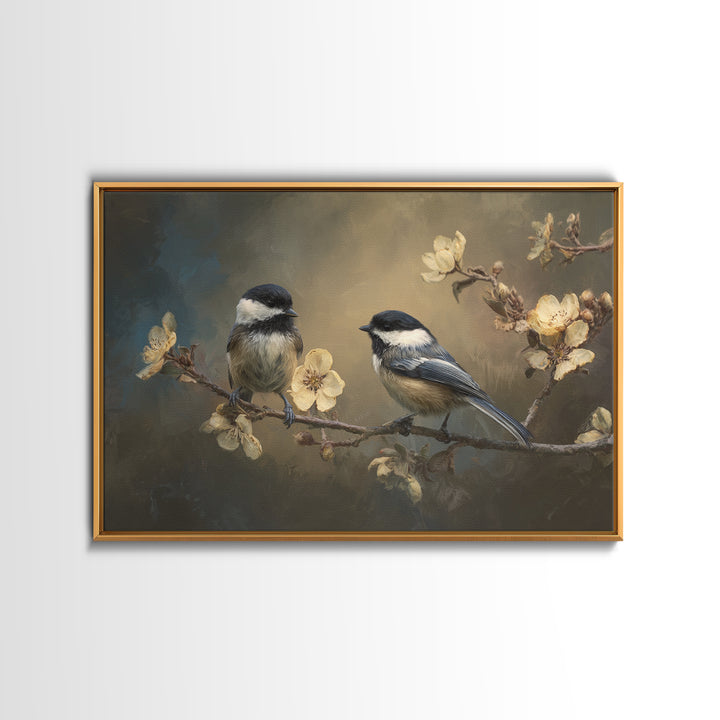 Small Bird Pair on Flowering Branch Canvas Print, Guest Bedroom Art, New Home, Bedroom Decor, Watercolor Art, Guest, GBA-3x2-56