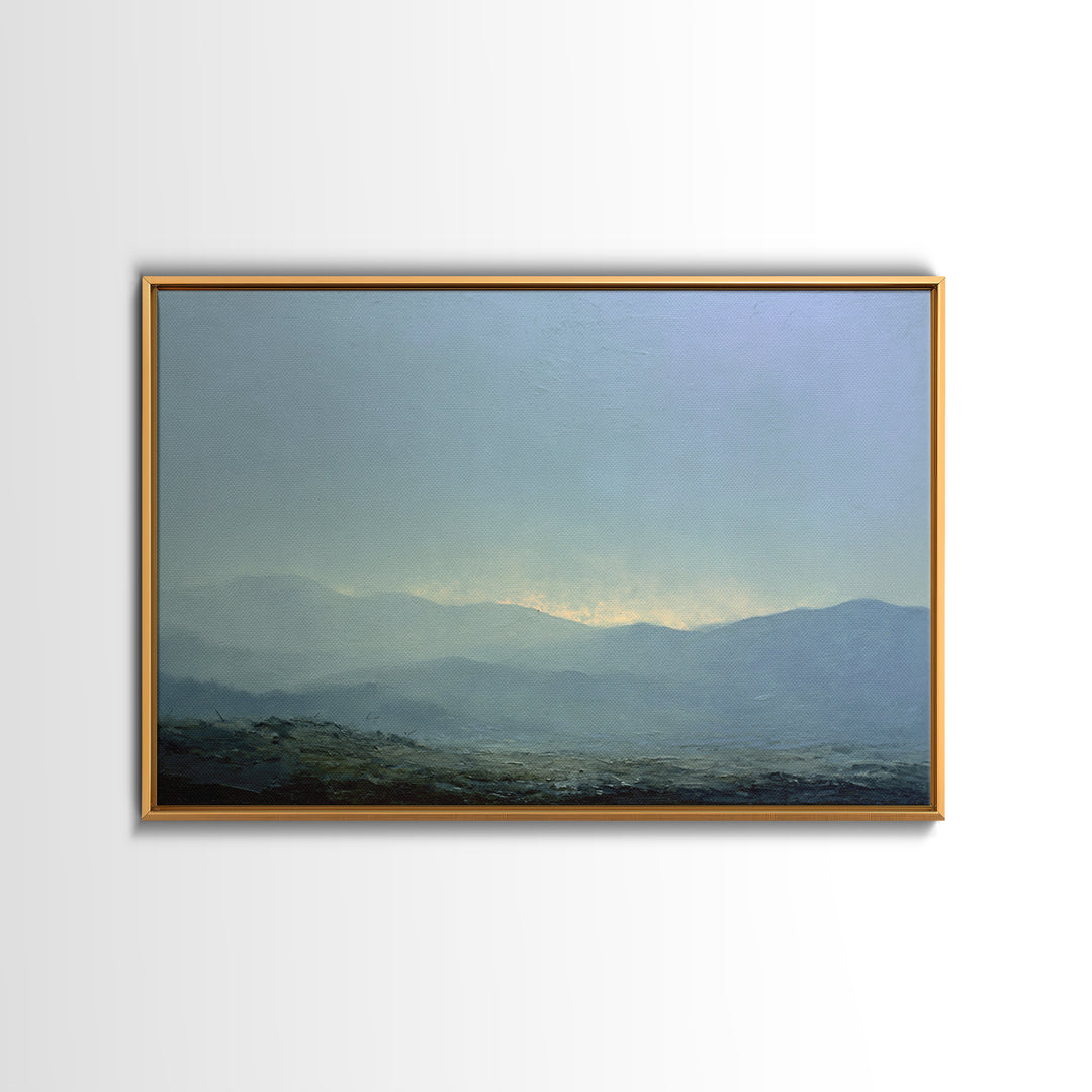 Soft Mountain Horizon Framed Canvas Print, Guest Bedroom Art, Art Print, Bedroom Decor, Fine Art, Guest, Home, GBA-3x2-59