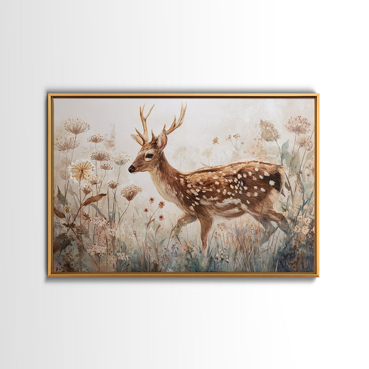 Sunlit Meadow with Delicate Flowers Canvas Print, Guest Bedroom Art, Textured Painting, Bedroom Decor, Watercolor Art, Guest, GBA-3x2-67