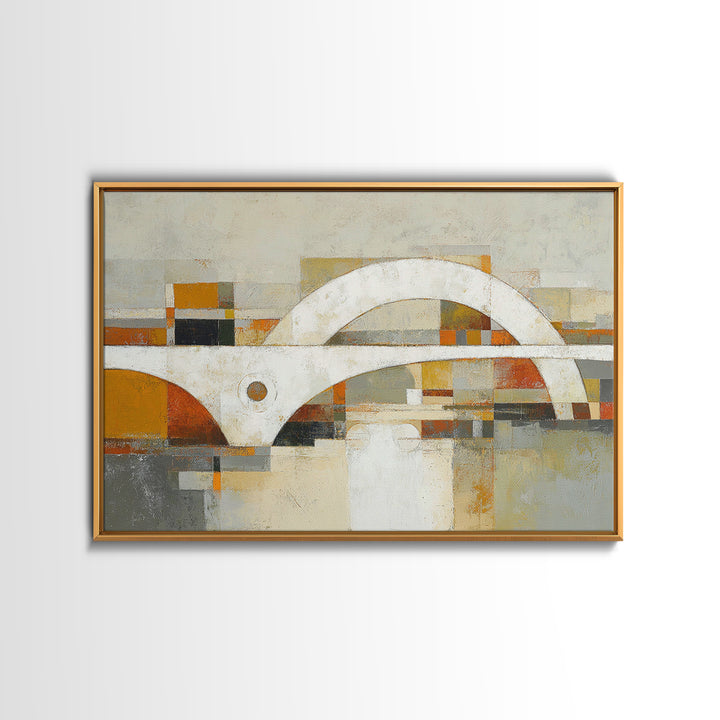 Warm Abstract Arches Framed Canvas Print, Guest Bedroom Art, Downloadable Prints, Bedroom Decor, Abstract Art, Guest, GBA-3x2-79