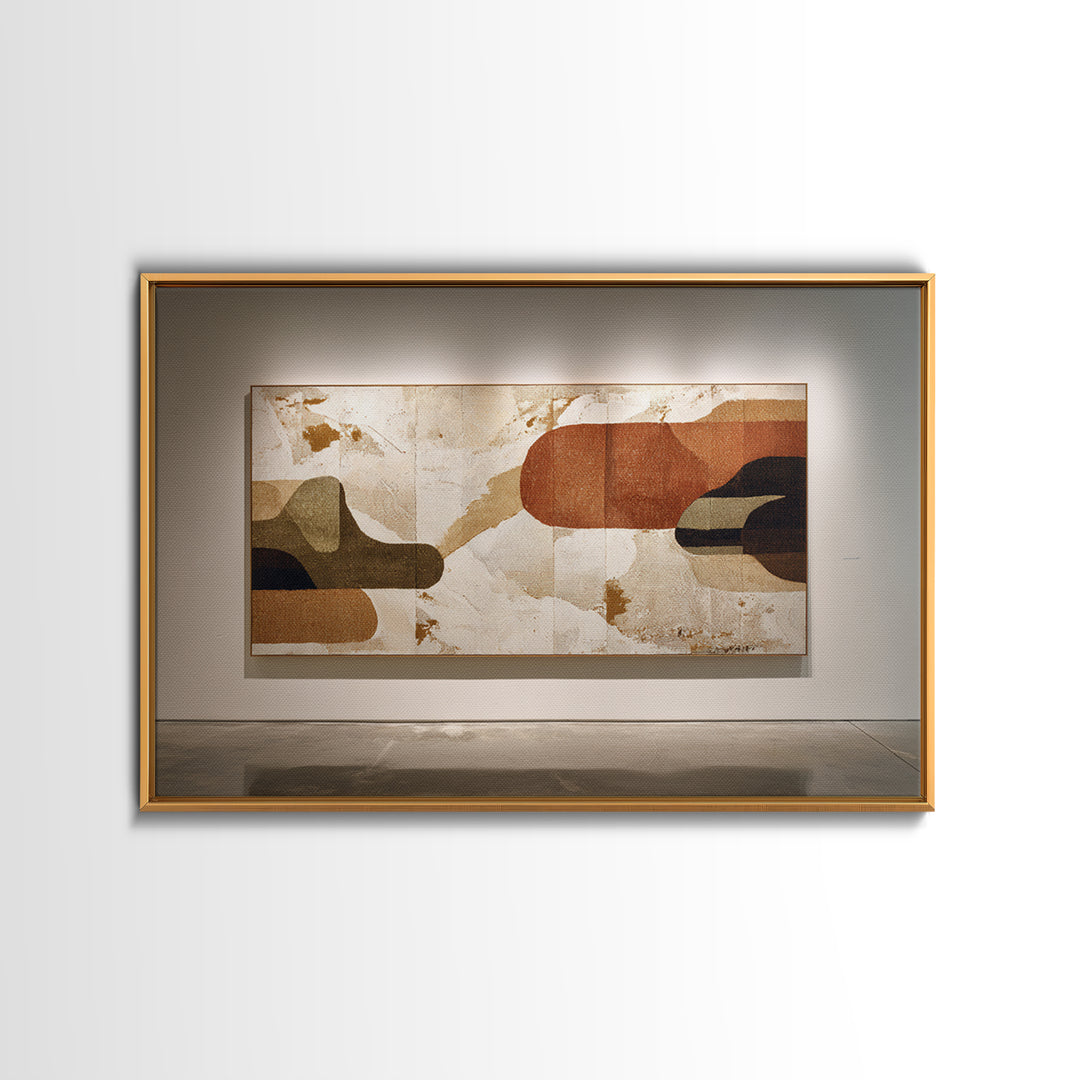 Warm Terracotta Shapes Canvas Print, Guest Bedroom Art, Cat Wall Art, Bedroom Decor, Fine Art, Guest, Fine Art Print, GBA-3x2-98