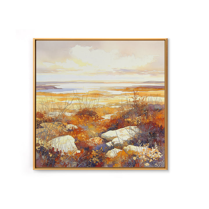 Quiet Abstract Landscape Framed Canvas Print, General Fine Art, Modern Decor, Living Room Decor, Fine Art, Poster, GEN-1x1-1