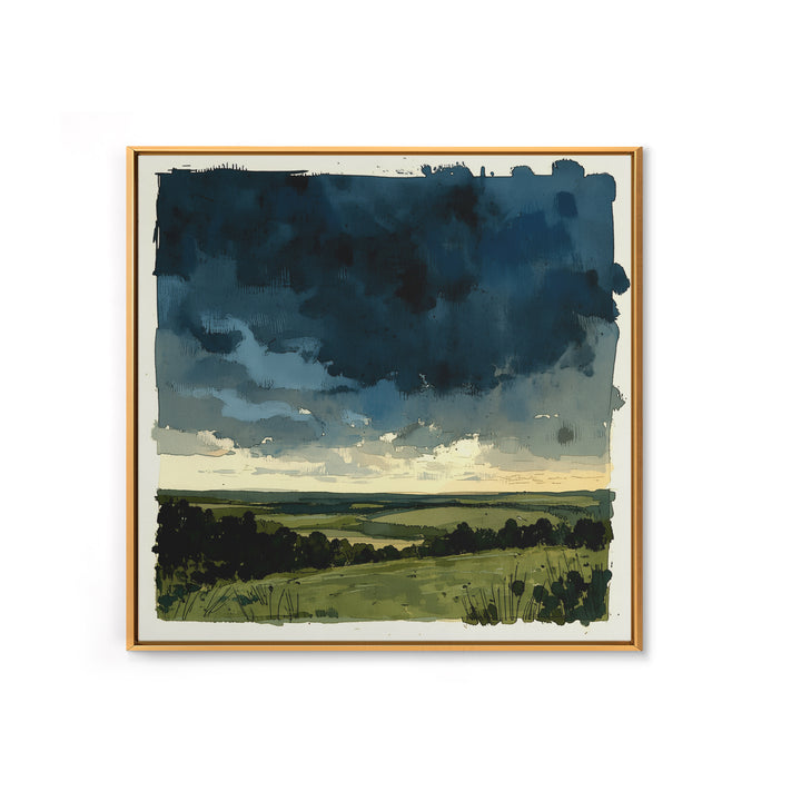 Elegant Ink Wash Landscape Canvas Print, General Fine Art, Wall Decor, Living Room Decor, Fine Art, Original Painting, GEN-1x1-20