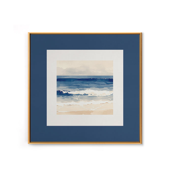 Coastal Water Study Framed Canvas Print, General Fine Art, Textured Painting, Living Room Decor, Fine Art, Art Prints, GEN-1x1-29
