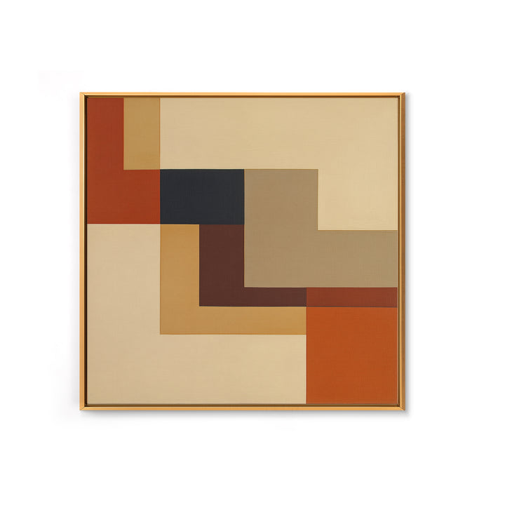 Modern Geometric Composition Framed Canvas Print, General Fine Art, Digital Print, Living Room Decor, Abstract Art, GEN-1x1-34