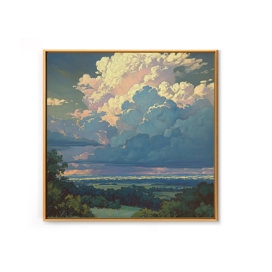Romantic Cloudscape with Blush and Cream Tones Canvas Print, General Fine Art, Canvas Wall Art, Living Room Decor, GEN-1x1-42