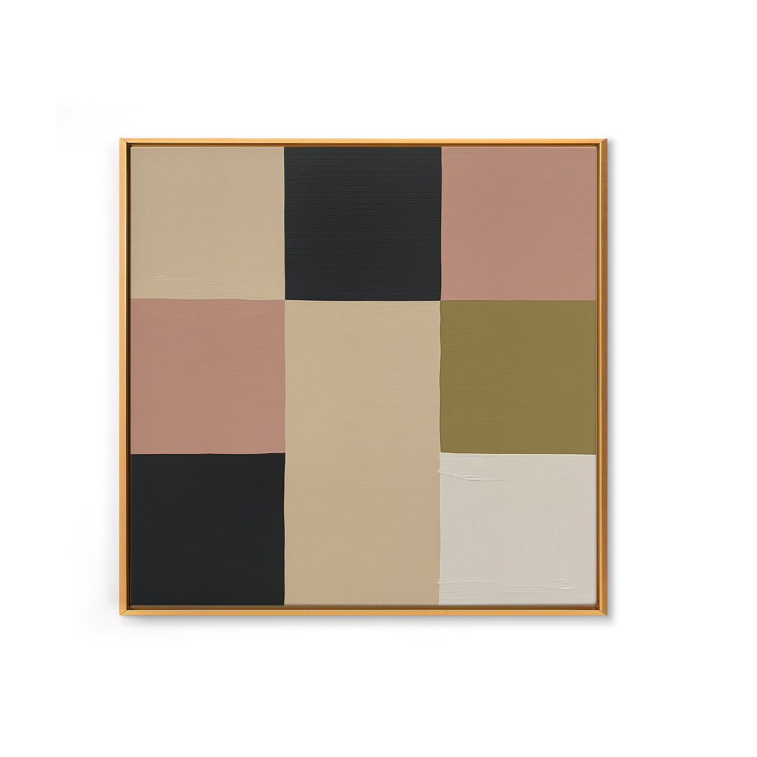 Modern Geometric Composition Framed Canvas Print, General Fine Art, Digital Print, Living Room Decor, Abstract Art, GEN-1x1-58
