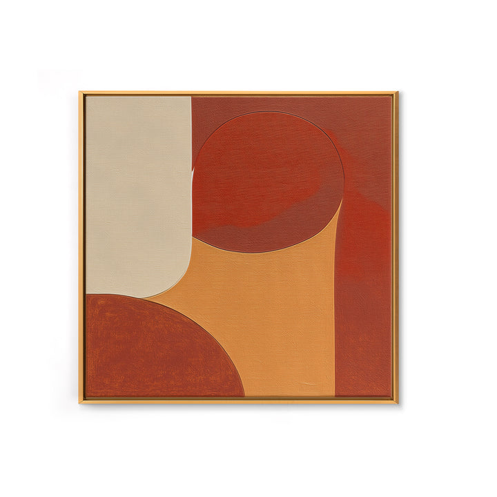 Warm Terracotta Abstract Framed Canvas Print, General Fine Art, Original Art, Living Room Decor, Abstract Art, GEN-1x1-6