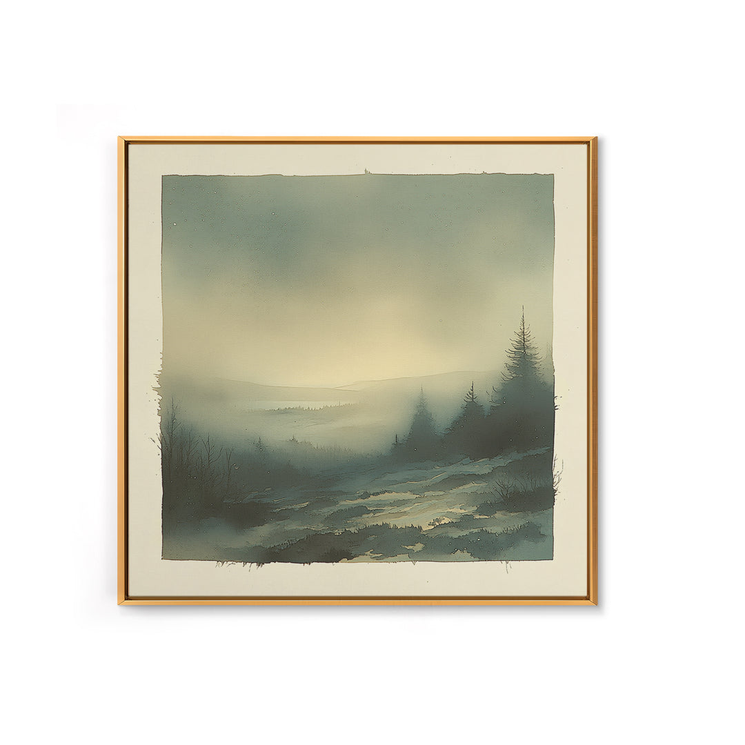 Elegant Ink Wash Landscape Framed Canvas Print, General Fine Art, Wall Hanging, Living Room Decor, Oil Painting, GEN-1x1-68