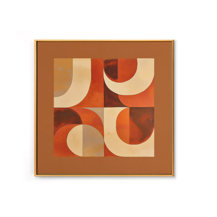 Warm Terracotta Abstract Framed Canvas Print, General Fine Art, Statement Artwork, Living Room Decor, Abstract Art, GEN-1x1-78