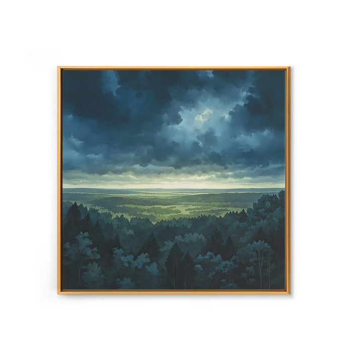 Moody Forest Clearing Framed Canvas Print, General Fine Art, Digital Prints, Living Room Decor, Oil Painting, GEN-1x1-8