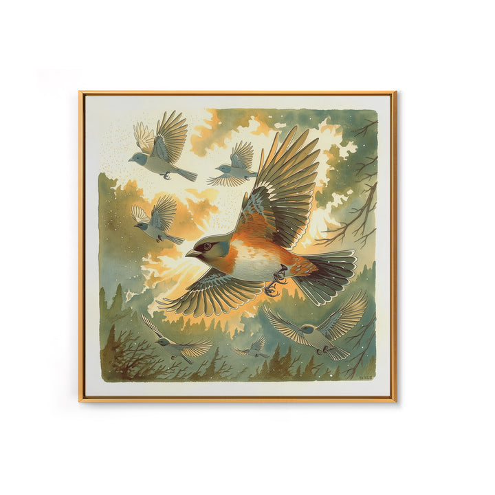 Minimal Birds in Flight over an Open Canvas Print, General Fine Art, Modern Decor, Living Room Decor, Fine Art, GEN-1x1-94