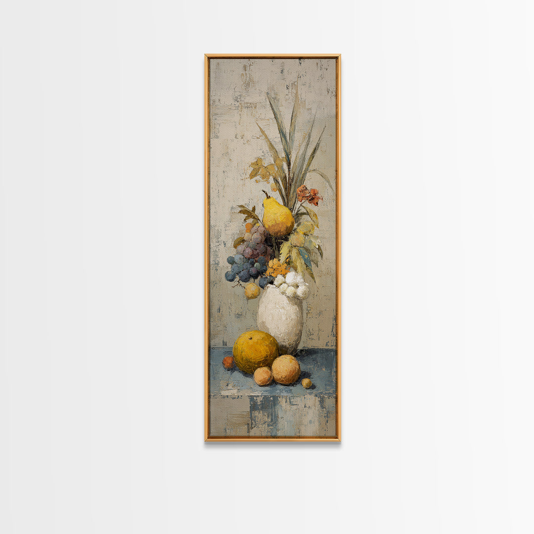 Simple Still Life of Fruit and Linen Canvas Print, General Fine Art, Abstract Art, Living Room Decor, Fine Art, GEN-1x3-100