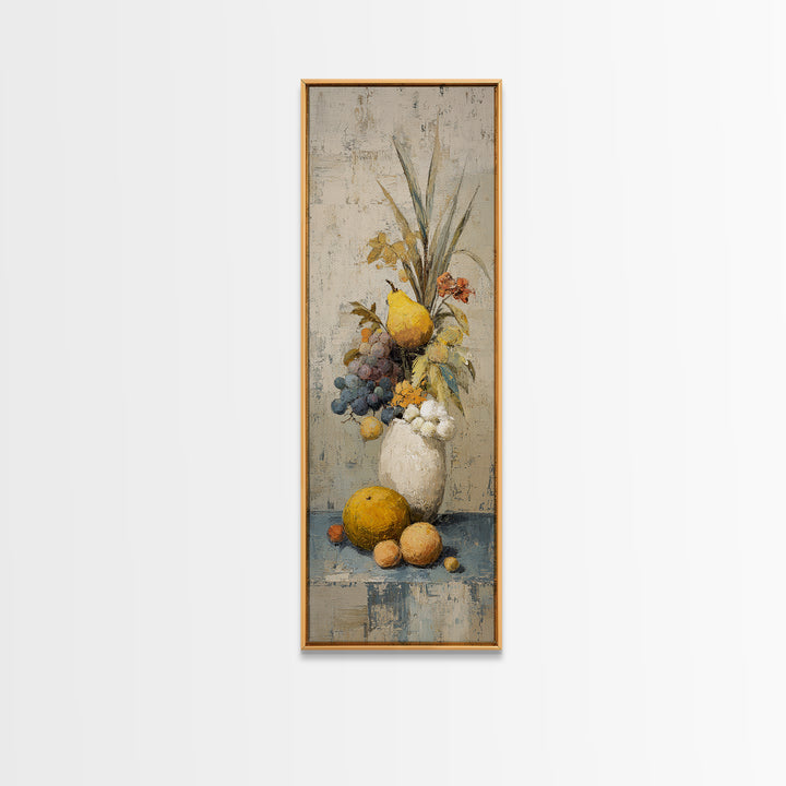 Simple Still Life of Fruit and Linen Canvas Print, General Fine Art, Abstract Art, Living Room Decor, Fine Art, GEN-1x3-100