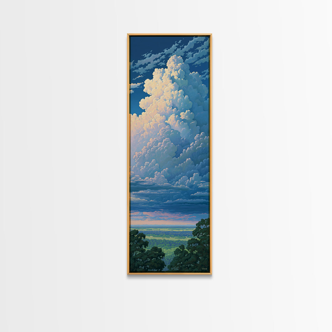 Romantic Cloudscape with Blush and Cream Tones Canvas Print, General Fine Art, Bedroom Decor, Living Room Decor, GEN-1x3-30