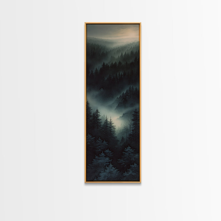 Moody Forest Clearing Canvas Print, General Fine Art, Digital Prints, Living Room Decor, Oil Painting, Large Wall Art, GEN-1x3-44