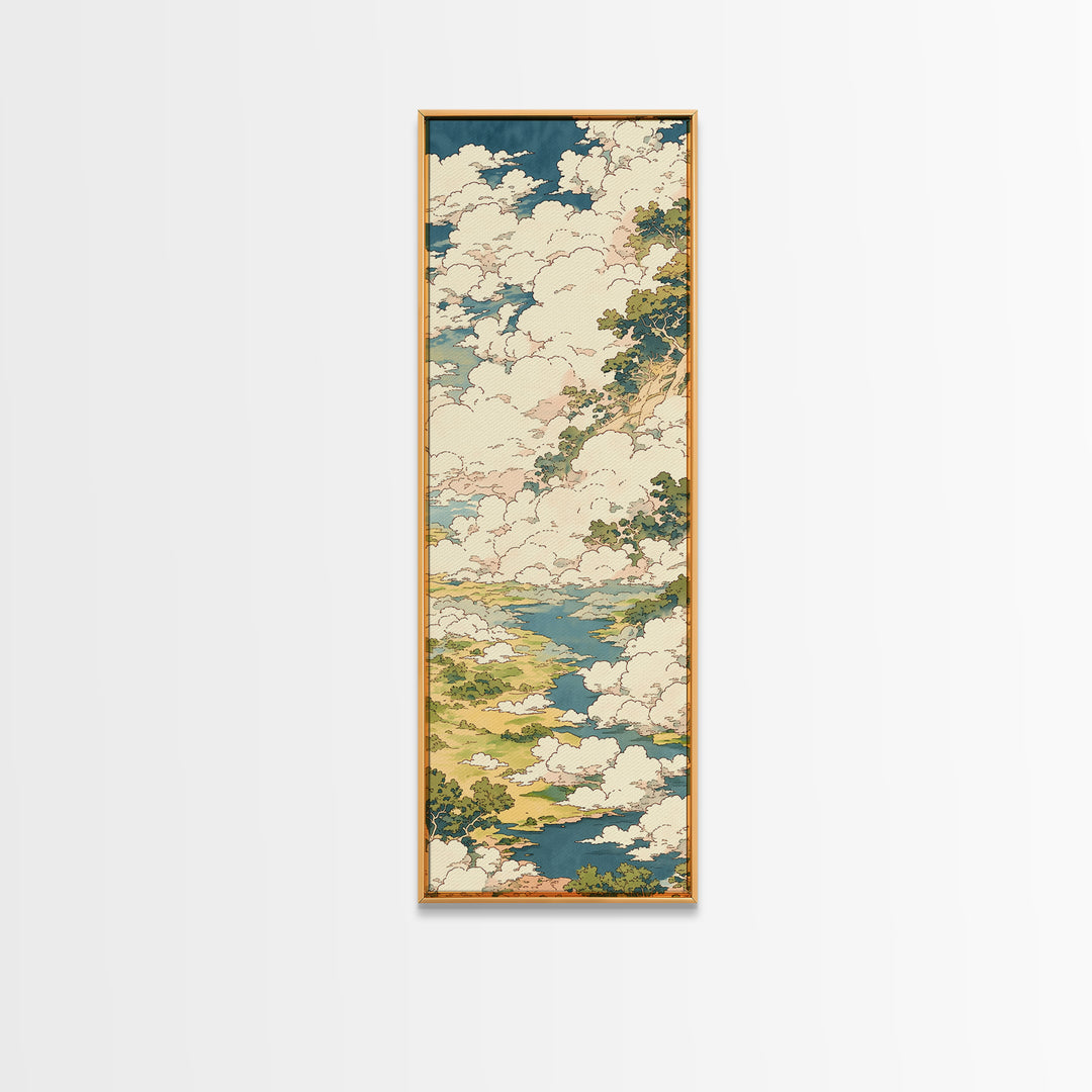Romantic Cloudscape with Blush and Cream Tones Canvas Print, General Fine Art, Bedroom Decor, Living Room Decor, GEN-1x3-54