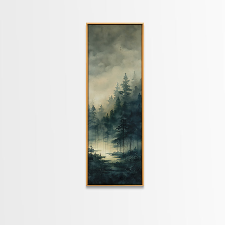 Elegant Ink Wash Landscape Canvas Print, General Fine Art, Mid Century Modern, Living Room Decor, Fine Art, Bedroom Decor, GEN-1x3-56