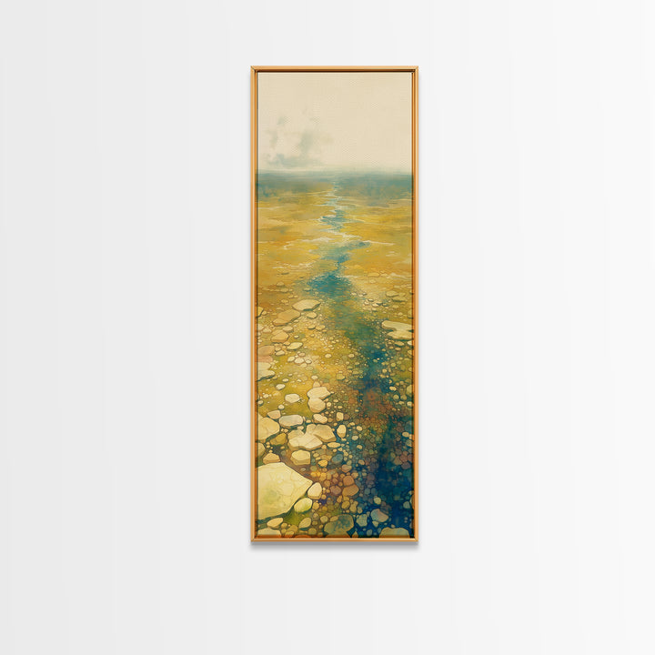 Quiet Abstract River Shape Canvas Print, General Fine Art, Digital Art, Living Room Decor, Fine Art, Art Nouveau, GEN-1x3-60