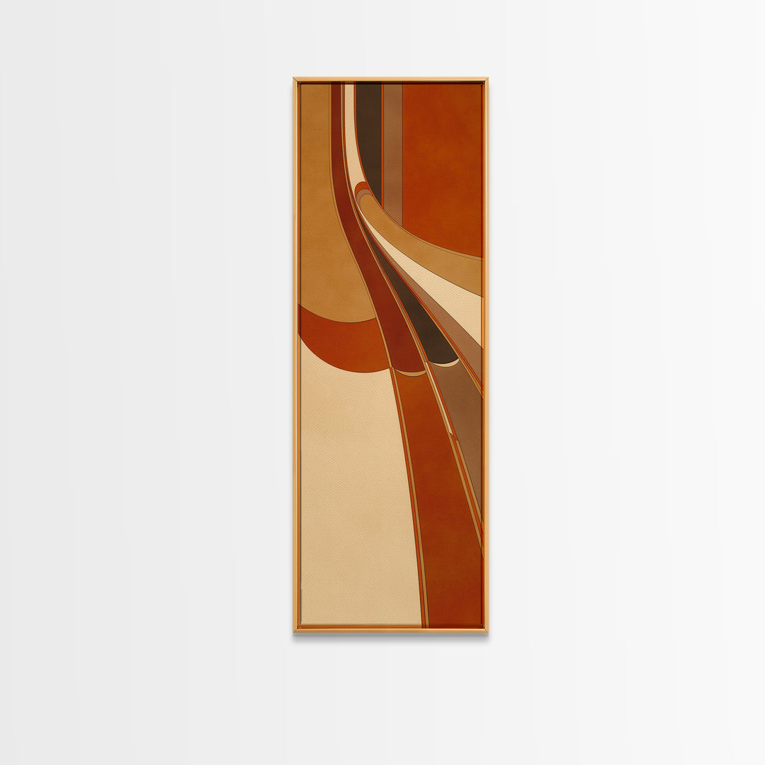 Warm Terracotta Abstract Framed Canvas Print, General Fine Art, Luxury Decor, Living Room Decor, Abstract Art, GEN-1x3-66