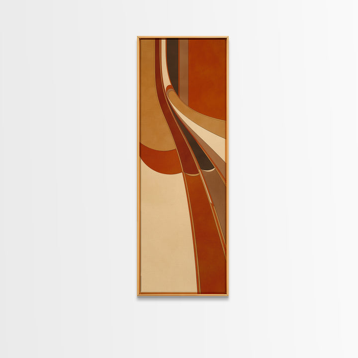 Warm Terracotta Abstract Framed Canvas Print, General Fine Art, Luxury Decor, Living Room Decor, Abstract Art, GEN-1x3-66
