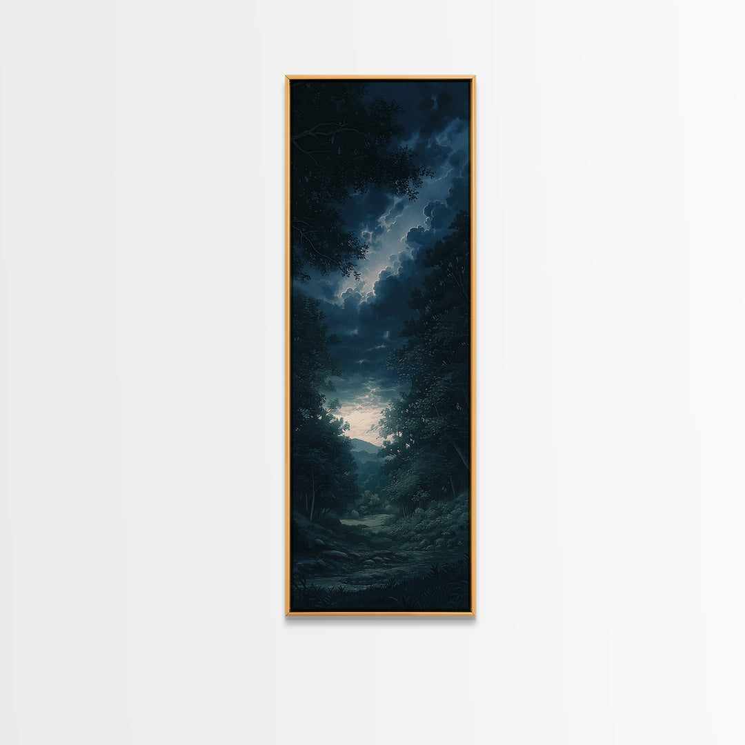 Moody Forest Clearing Canvas Print, General Fine Art, Digital Wall Art, Living Room Decor, Fine Art, Neutral Decor, GEN-1x3-68