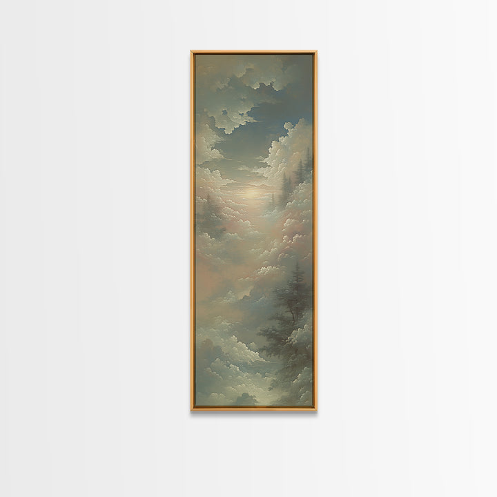 Romantic Cloudscape with Blush and Cream Tones Canvas Print, General Fine Art, Statement Artwork, Living Room Decor, Fine Art, GEN-1x3-78