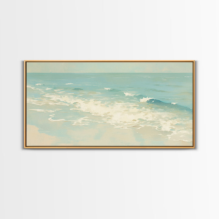 Coastal Water Study Framed Canvas Print, General Fine Art, Digital Prints, Living Room Decor, Fine Art, Large Wall Art, GEN-2x1-25