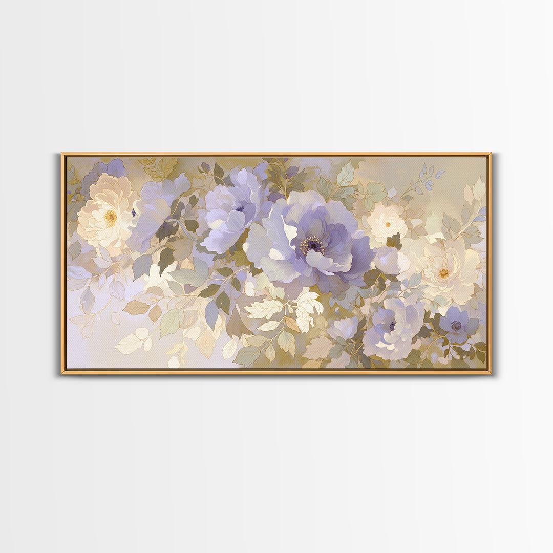 Large Neutral Floral Study Framed Canvas Print, General Fine Art, Poster, Living Room Decor, Fine Art, Wall Art Prints, GEN-2x1-46