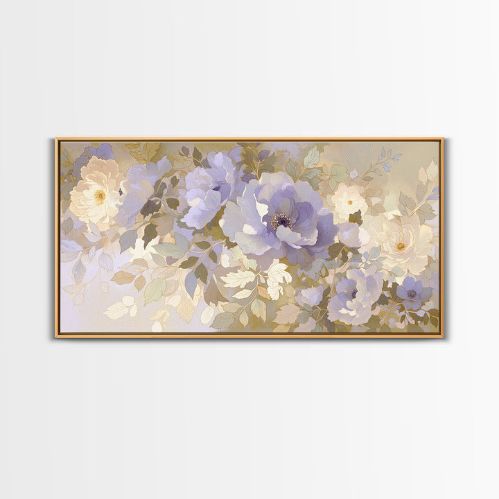 Large Neutral Floral Study Framed Canvas Print, General Fine Art, Poster, Living Room Decor, Fine Art, Wall Art Prints, GEN-2x1-46