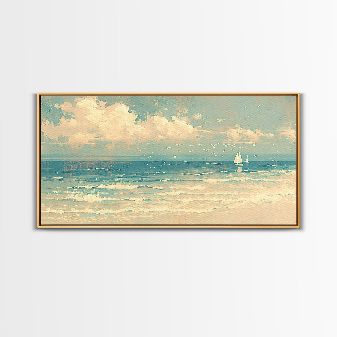 Coastal Water Study Canvas Print, General Fine Art, Printable Wall Art, Living Room Decor, Fine Art, Canvas Wall Art, GEN-2x1-49
