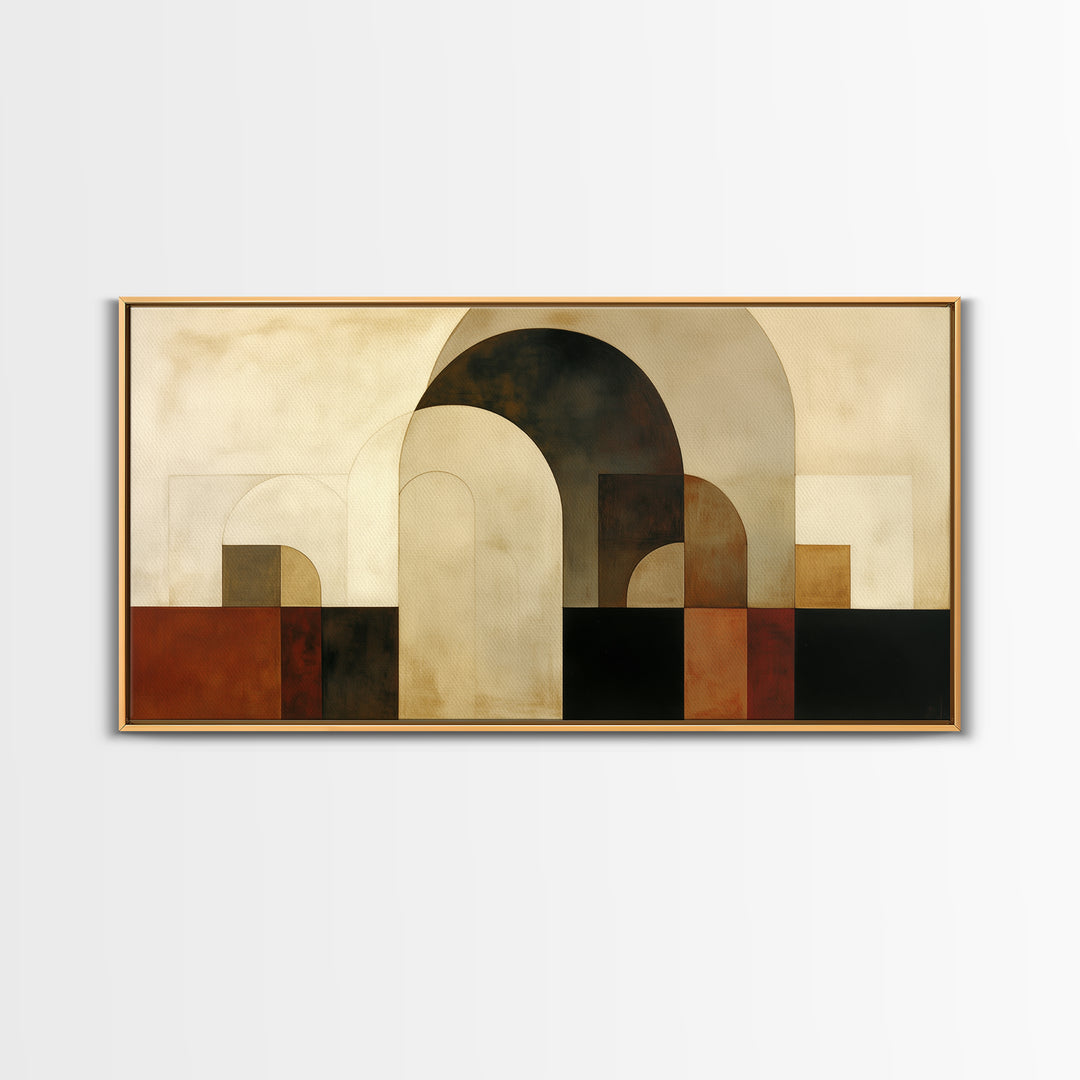 Monochrome Architectural Arch Composition Framed Canvas Print, General Fine Art, Painting, Living Room Decor, Fine Art, GEN-2x1-56
