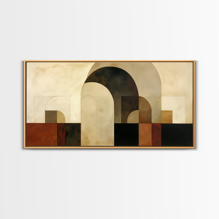 Monochrome Architectural Arch Composition Framed Canvas Print, General Fine Art, Painting, Living Room Decor, Fine Art, GEN-2x1-56