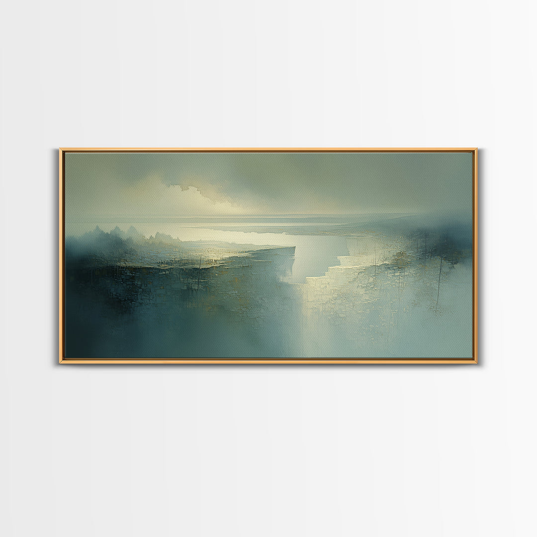 Quiet Abstract River Shape Canvas Print, General Fine Art, Print, Living Room Decor, Abstract Art, Art Deco, GEN-2x1-68