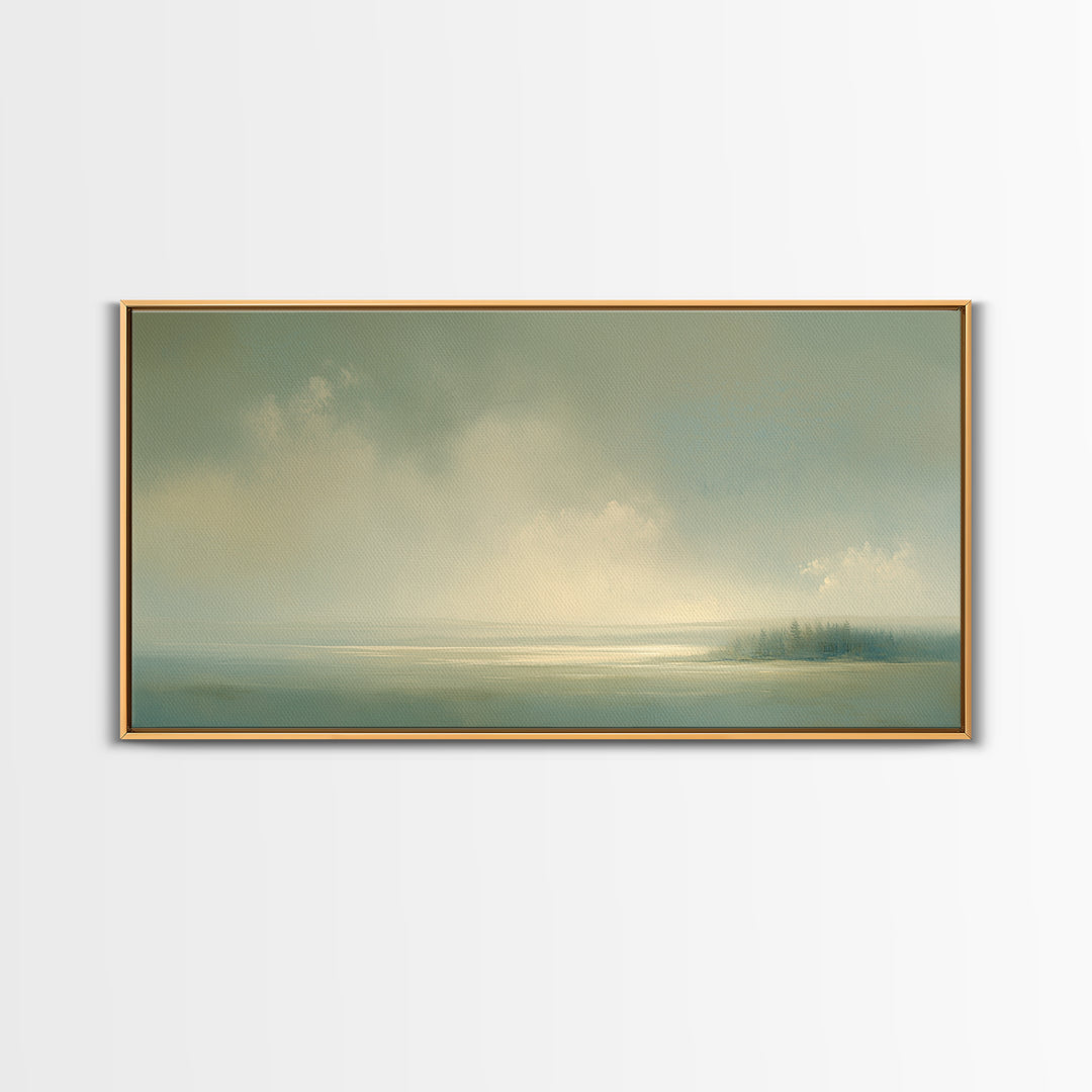 Quiet Abstract Landscape Canvas Print, General Fine Art, Oil Painting, Living Room Decor, Fine Art, Gallery Decor, GEN-2x1-69
