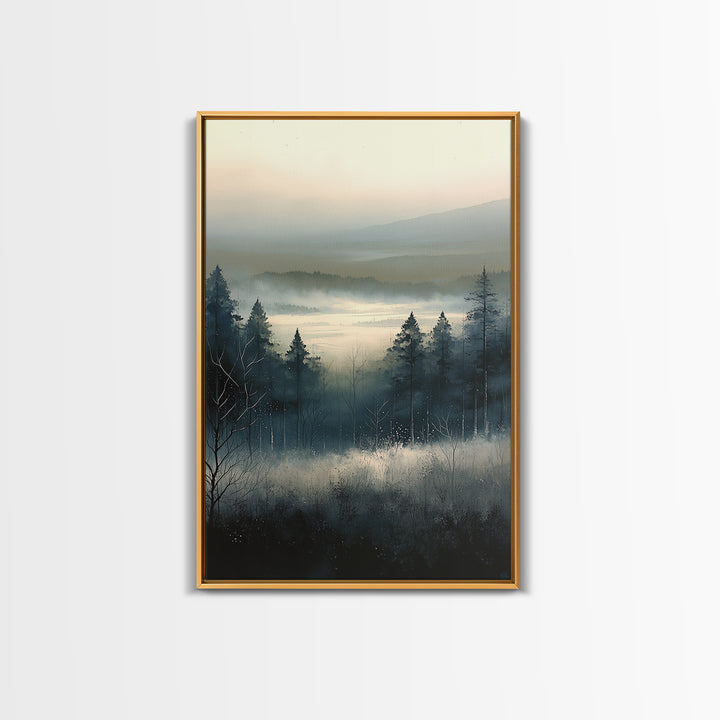 Elegant Ink Wash Landscape Framed Canvas Print, General Fine Art, Wall Decor, Living Room Decor, Fine Art, Original Painting, GEN-2x3-100