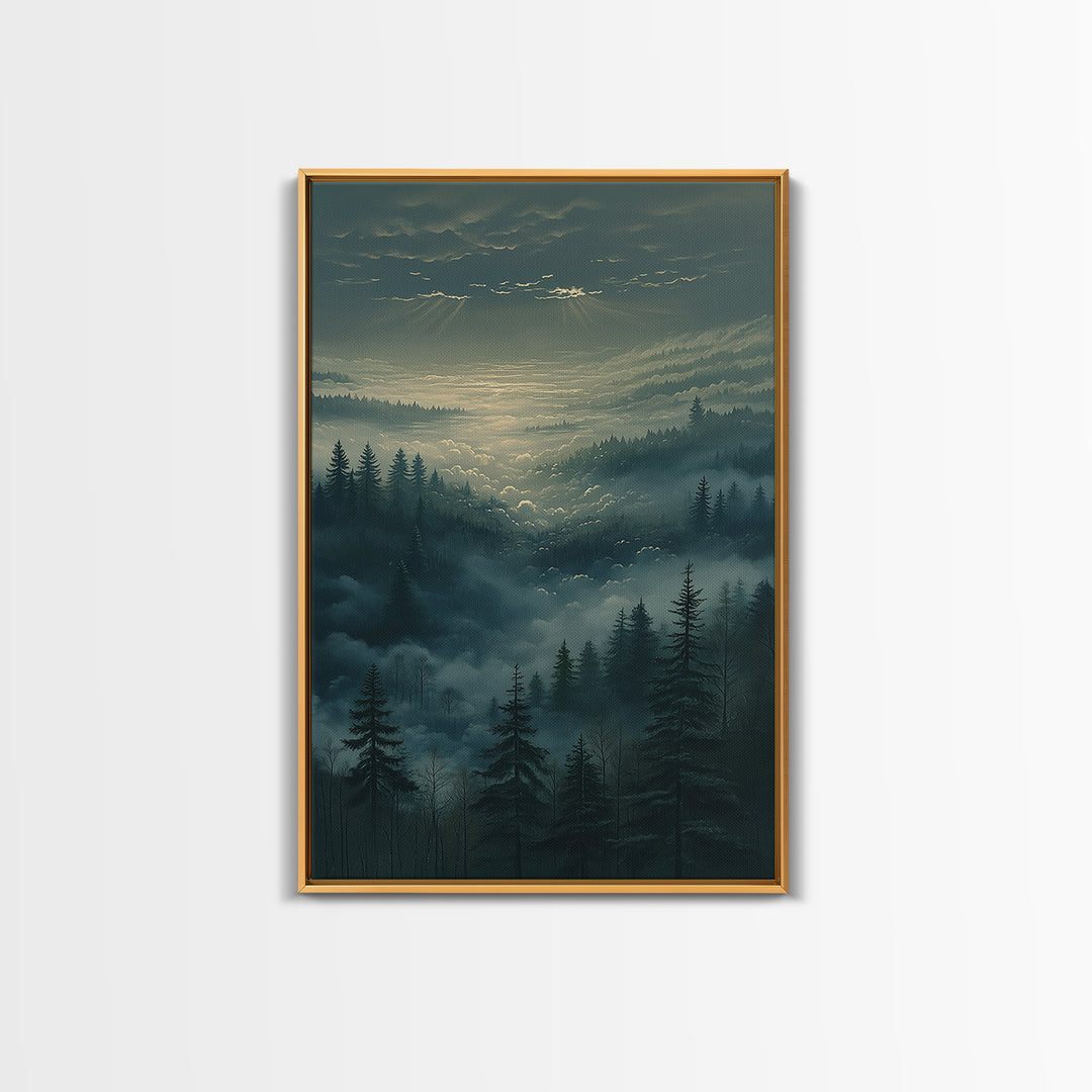 Moody Forest Clearing Canvas Print, General Fine Art, Gallery Decor, Living Room Decor, Fine Art, Wall Art, Home Decor, GEN-2x3-16