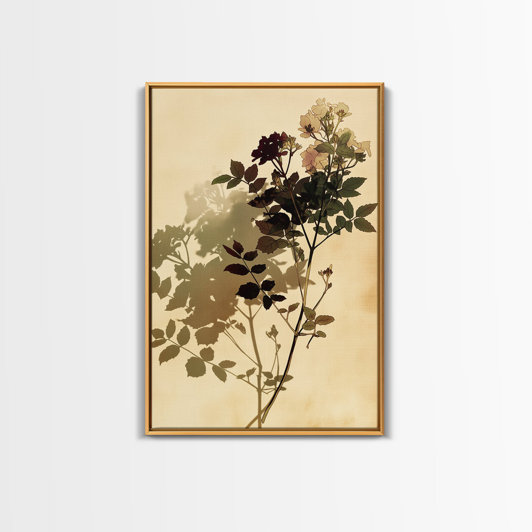Botanical Silhouette Series Canvas Print, General Fine Art, Print, Living Room Decor, Watercolor Art, Art Deco, GEN-2x3-29