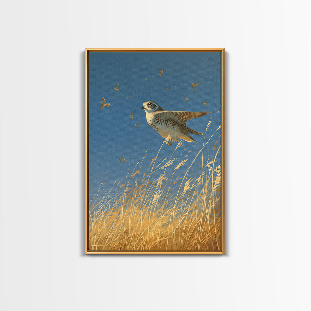 Minimal Birds in Flight over an Open Framed Canvas Print, General Fine Art, Minimalist Decor, Living Room Decor, Fine Art, GEN-2x3-30