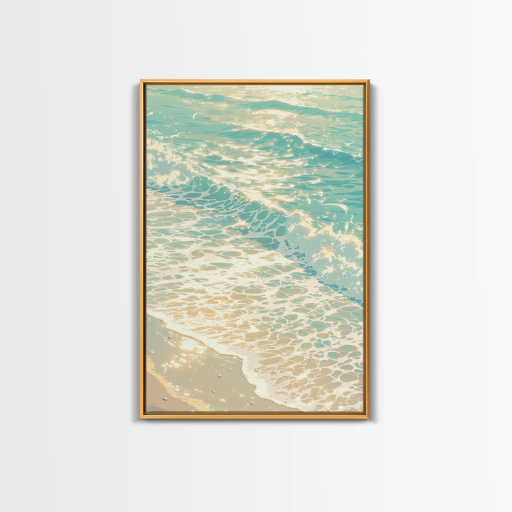 Coastal Water Study Framed Canvas Print, General Fine Art, Art Print, Living Room Decor, Fine Art, Original Art, GEN-2x3-37
