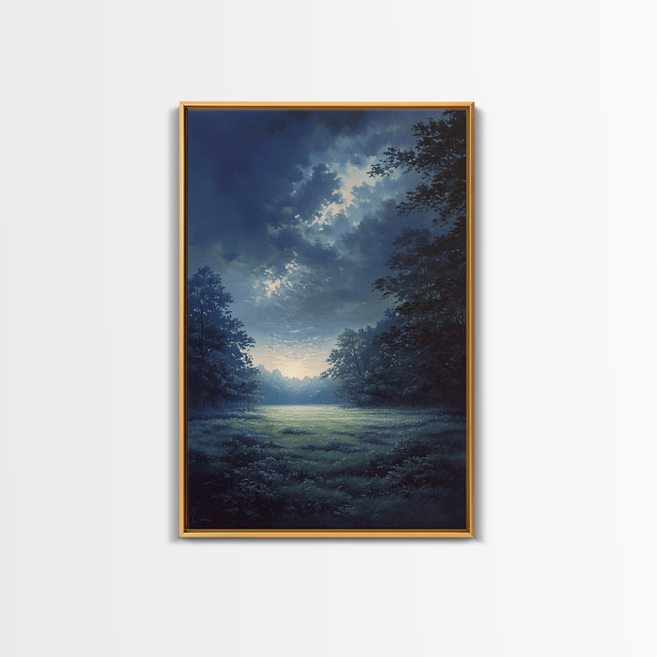 Moody Forest Clearing Canvas Print, General Fine Art, Contemporary Art, Living Room Decor, Fine Art, Digital Art, GEN-2x3-40