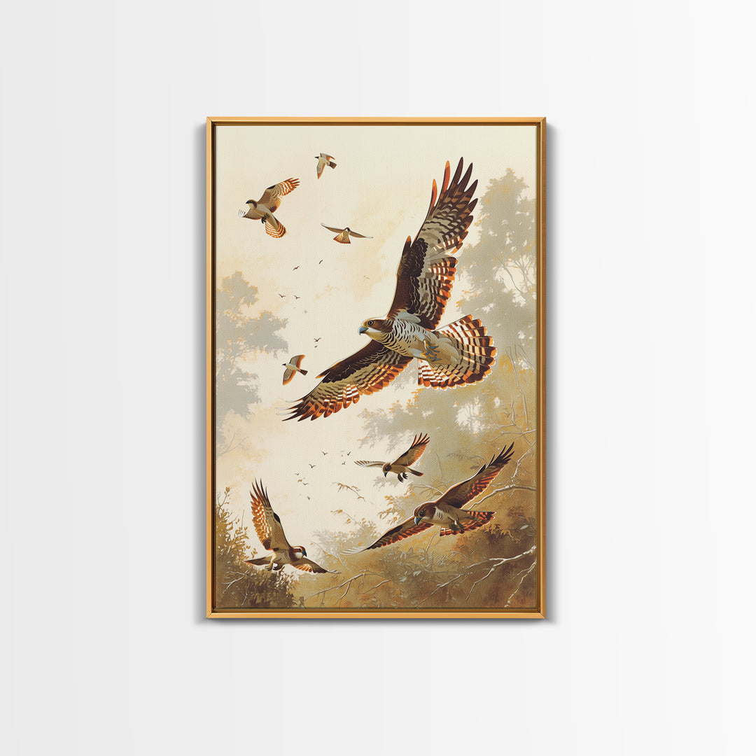 Minimal Birds in Flight over an Open Canvas Print, General Fine Art, Art, Living Room Decor, Fine Art, Mid Century Modern, GEN-2x3-54