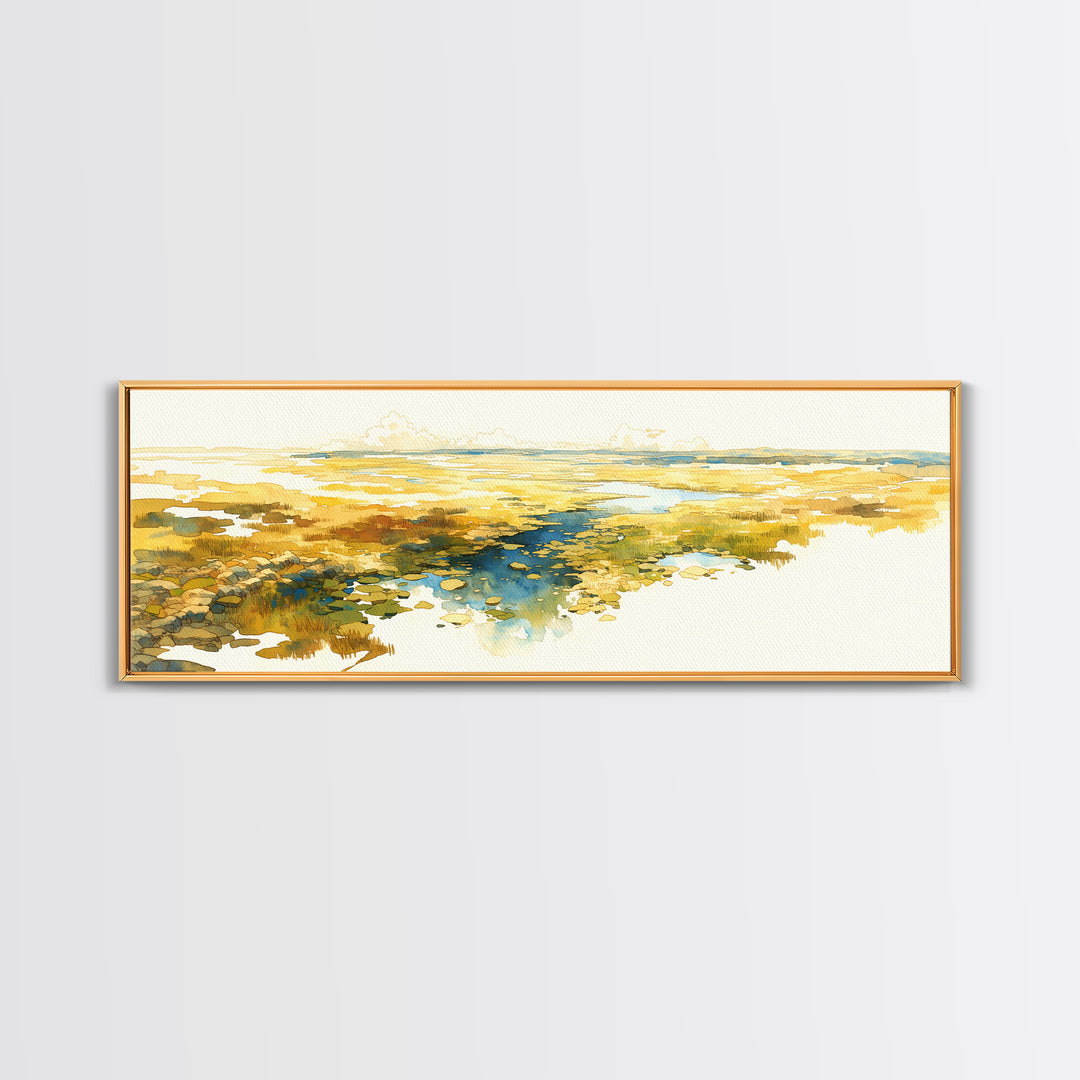 Quiet Abstract River Shape Canvas Print, General Fine Art, Large Wall Art, Living Room Decor, Abstract Art, Modern Decor, GEN-3x1-16