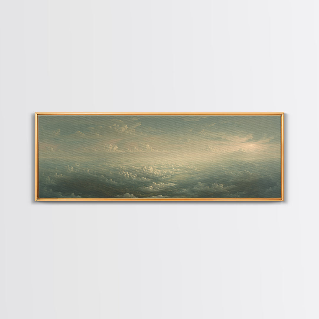 Romantic Cloudscape with Blush and Cream Tones Canvas Print, General Fine Art, Digital Art, Living Room Decor, Abstract Art, GEN-3x1-34