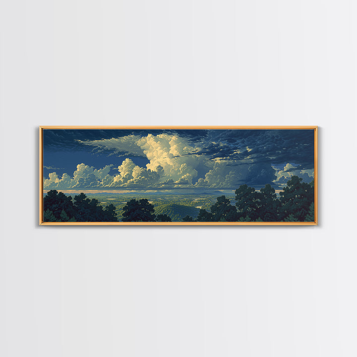 Romantic Cloudscape with Blush and Cream Tones Canvas Print, General Fine Art, Original Painting, Living Room Decor, GEN-3x1-58