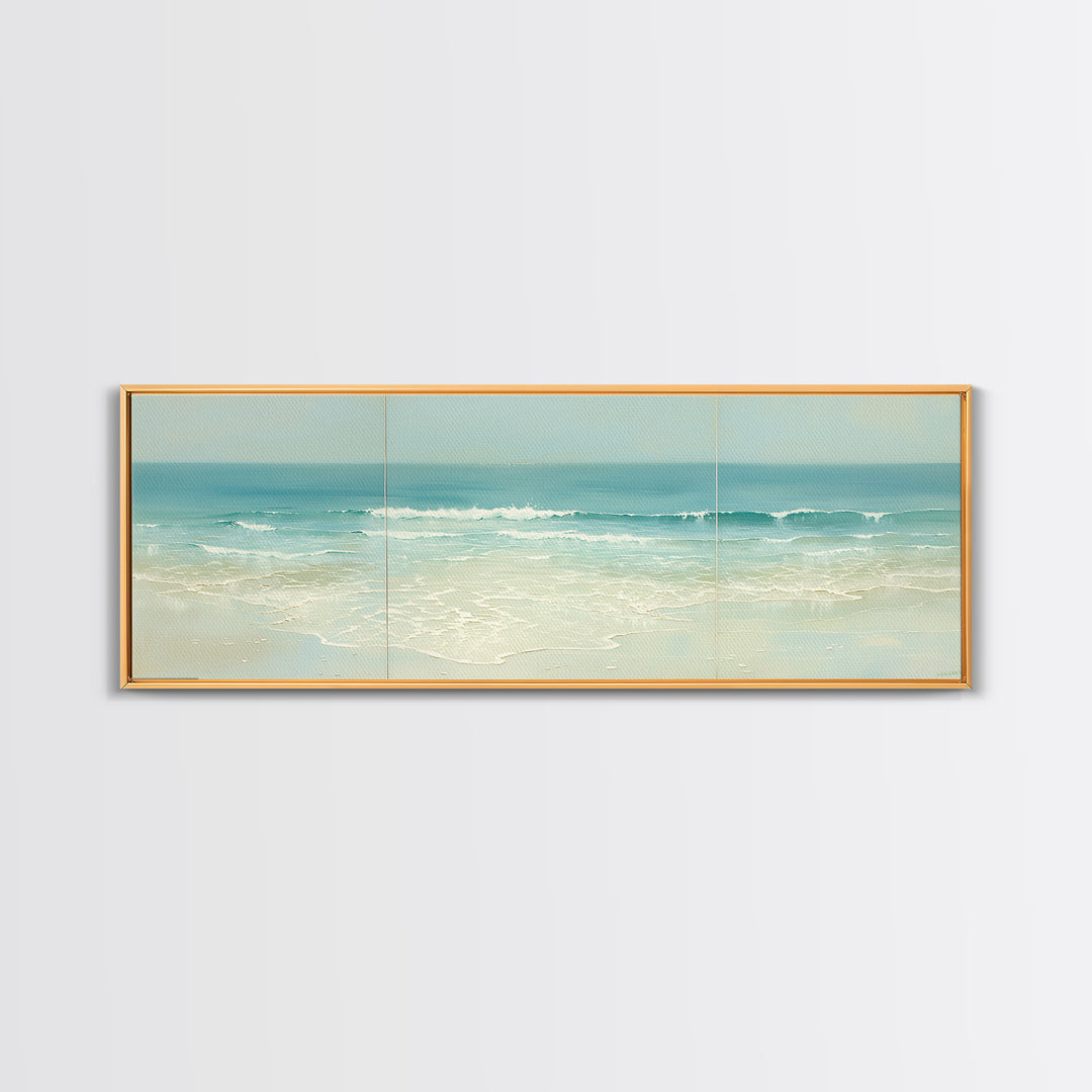Coastal Water Study Framed Canvas Print, General Fine Art, Gallery Decor, Living Room Decor, Fine Art, Wall Art, GEN-3x1-69