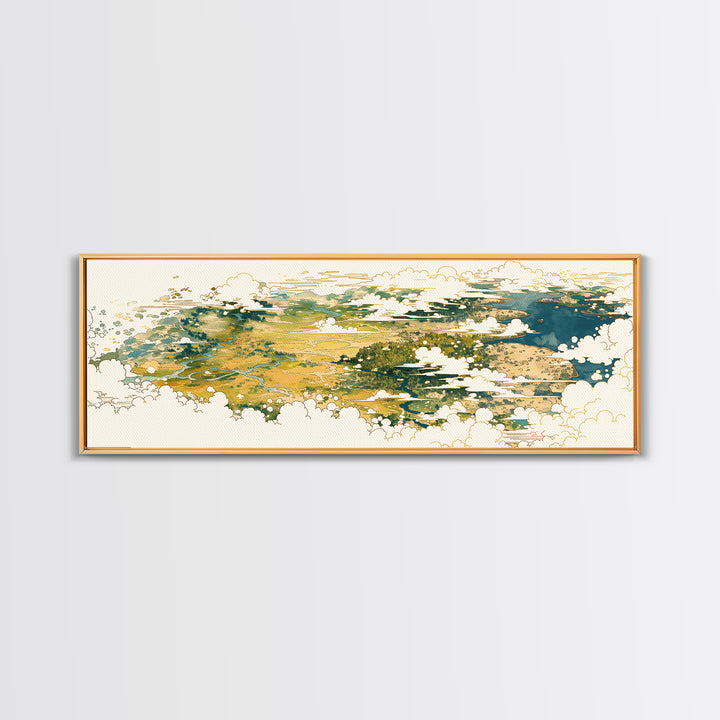 Quiet Abstract River Shape Canvas Print, General Fine Art, Wall Art, Living Room Decor, Abstract Art, Printable, GEN-3x1-88